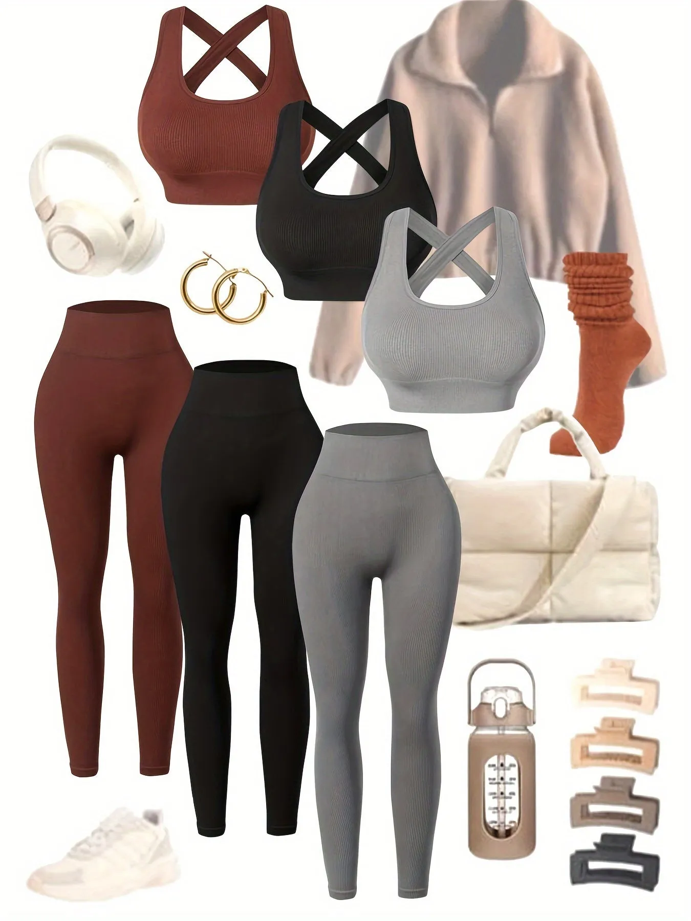 3-Pack High-Waisted Yoga Leggings Set – Seamless & Breathable