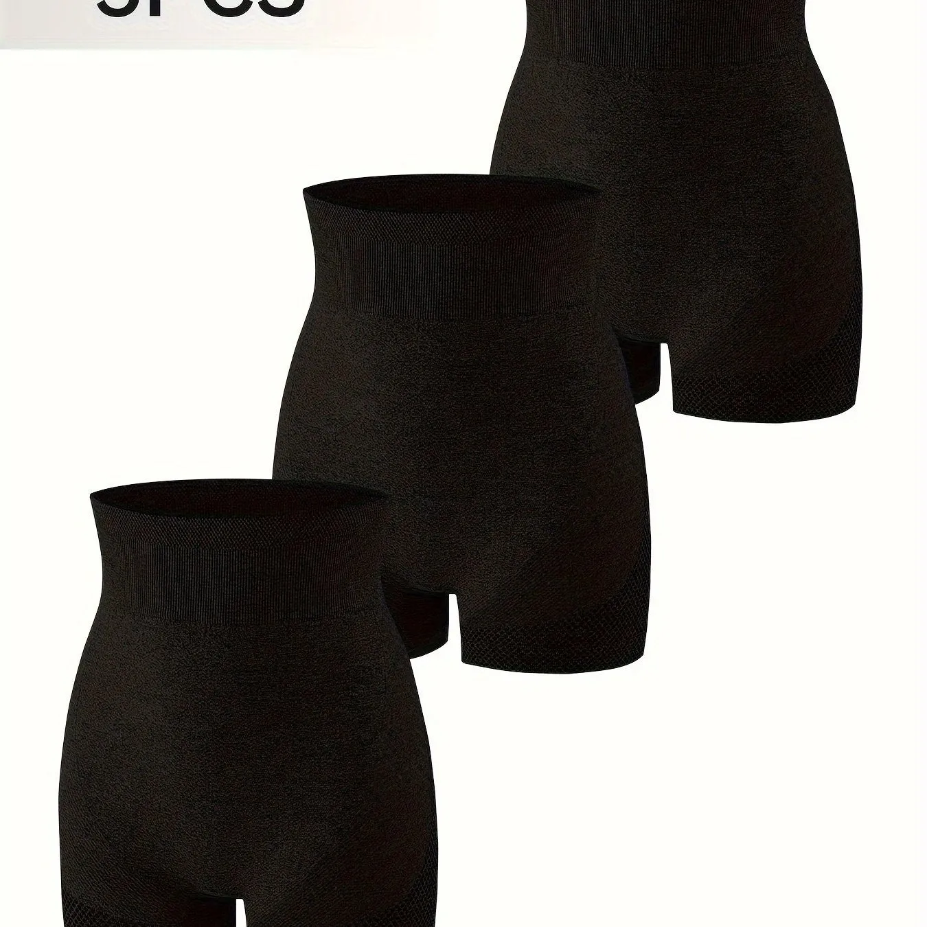 3pcs Plain Butt Lifting Shaping Shorts, High Waist Tummy Control Breathable Shorts, Women's Underwear & Shapewear