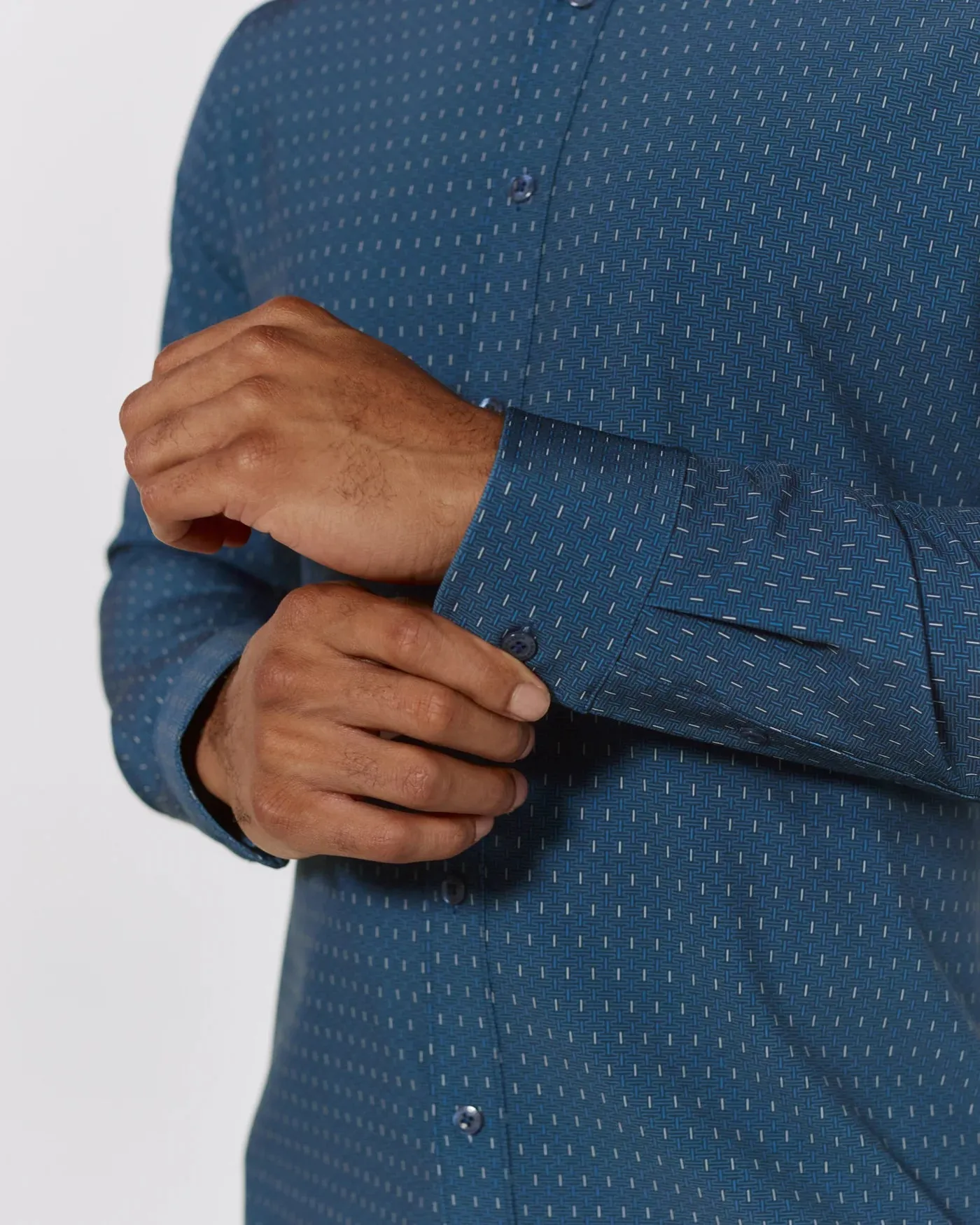 7 Diamonds Camilo Long Sleeve Shirt-  Navy