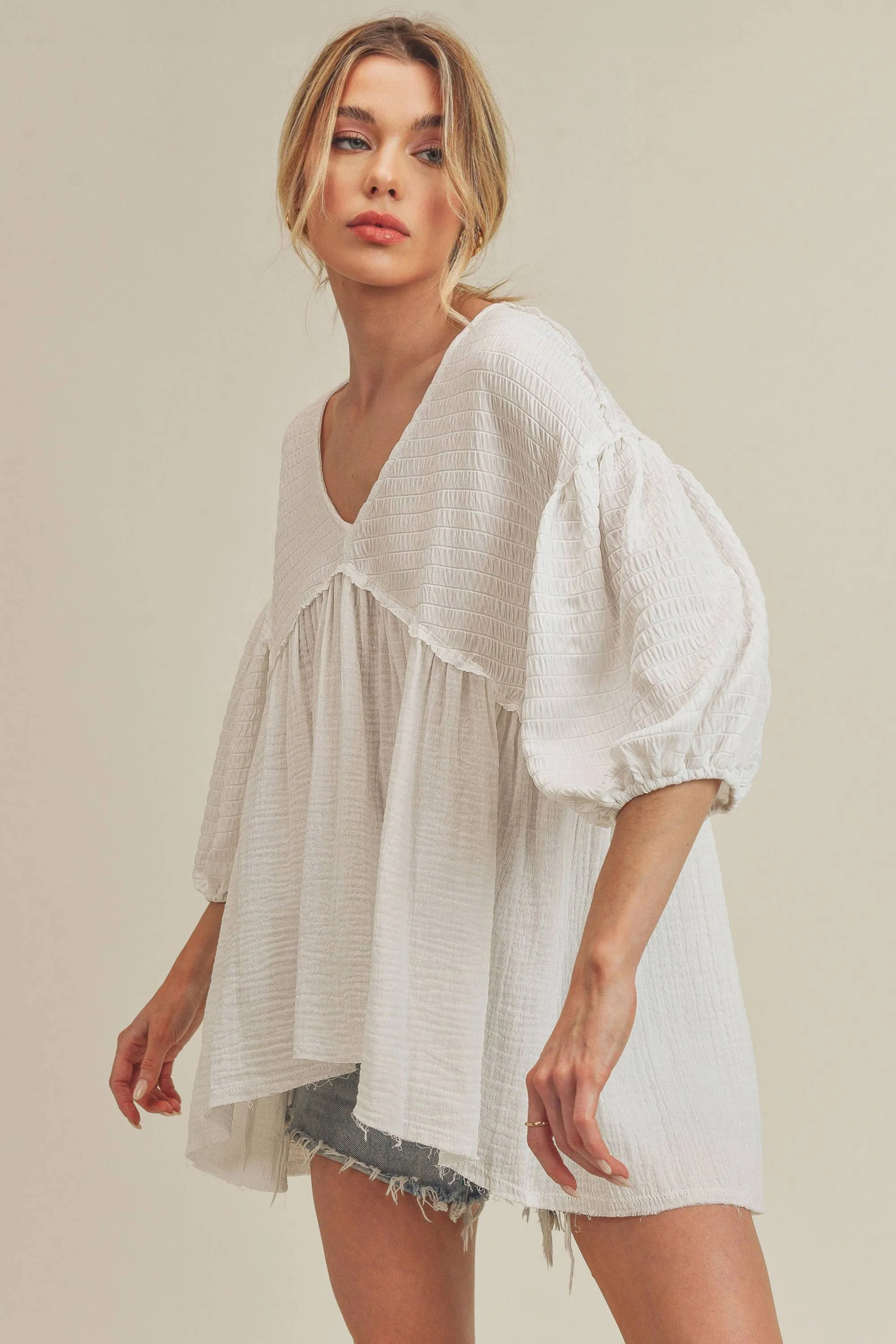 880AS Natalie Top 2: White / L / Top