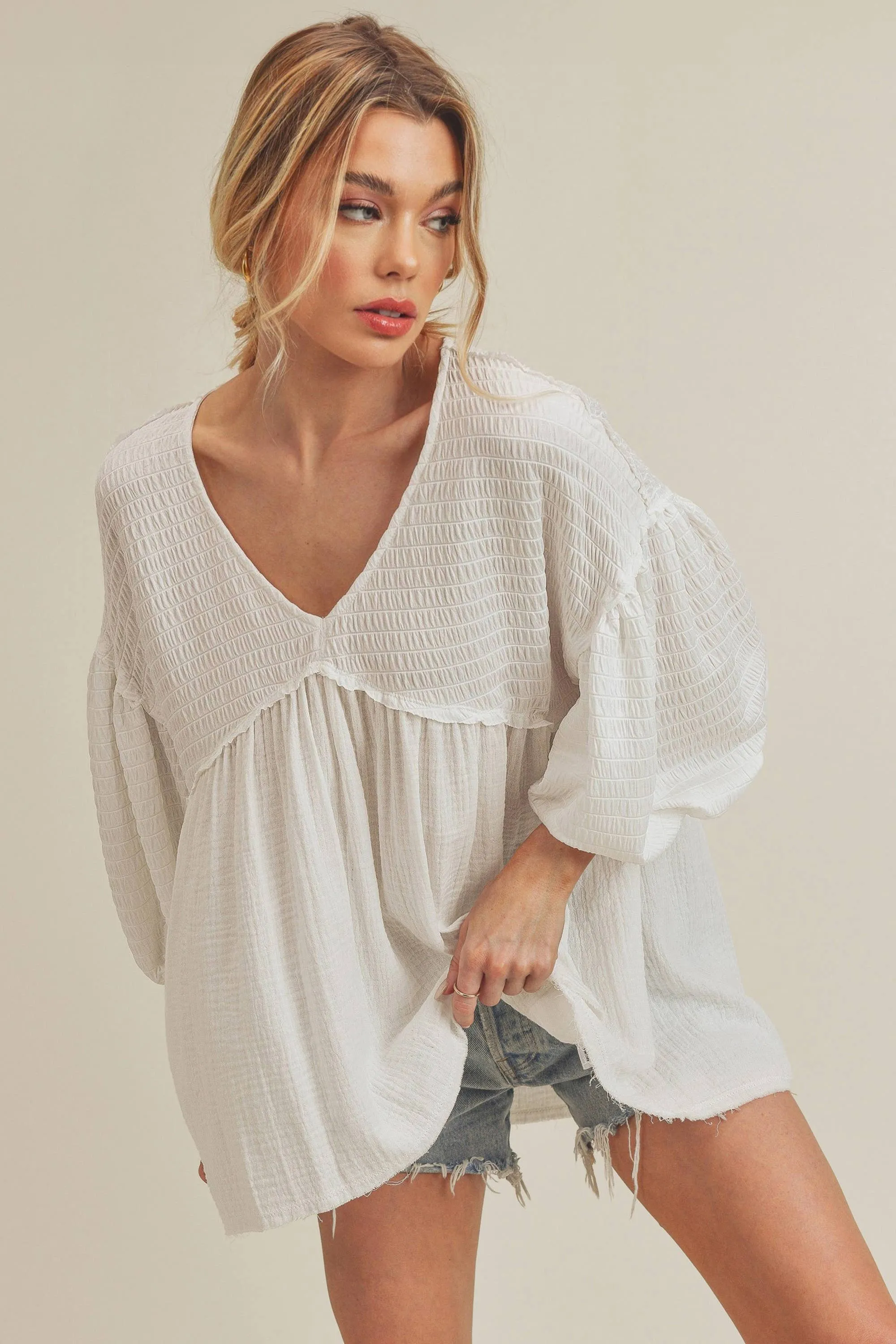 880AS Natalie Top 2: White / L / Top