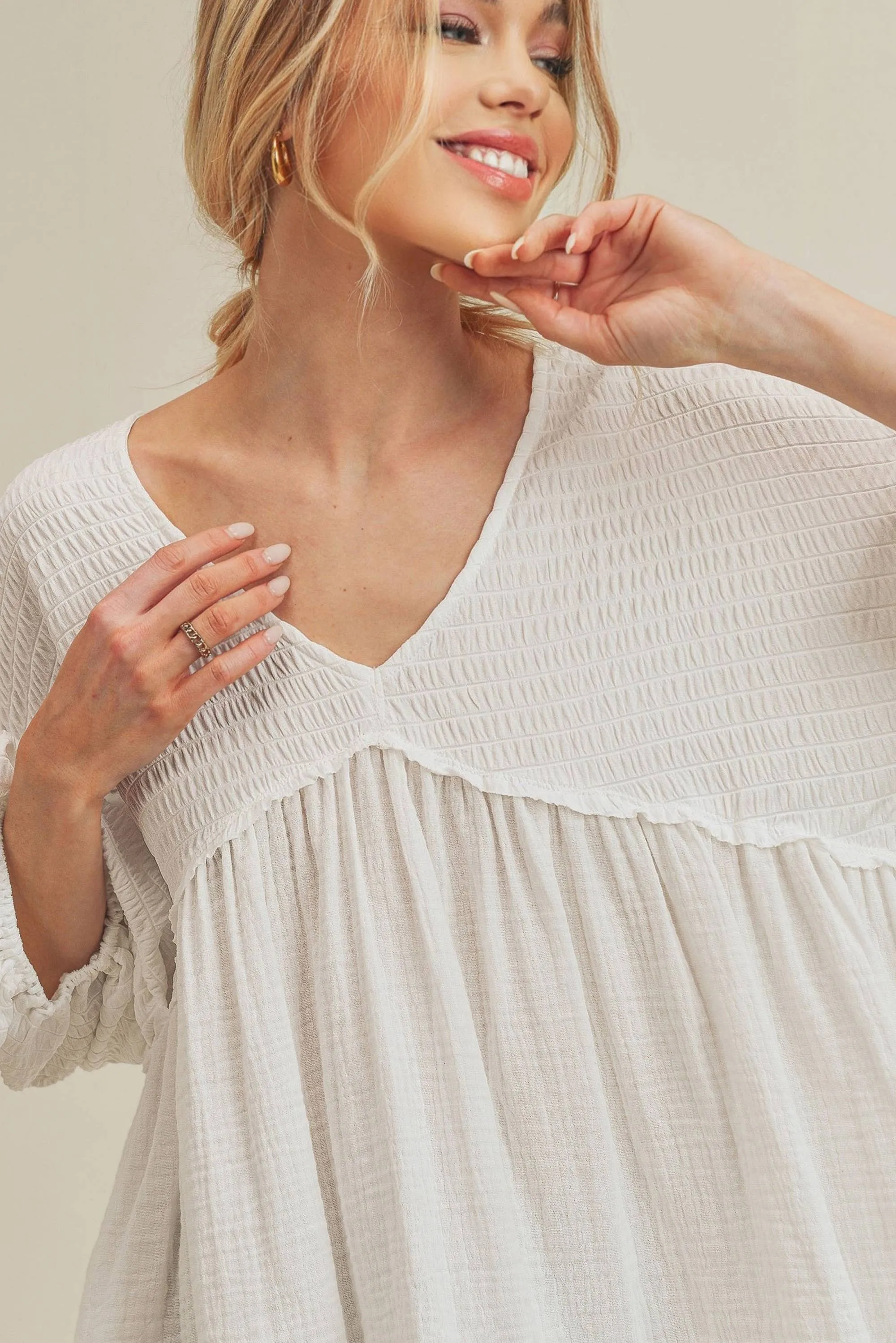 880AS Natalie Top 2: White / L / Top