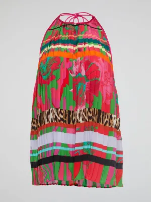 Accordion Halter Neck Top
