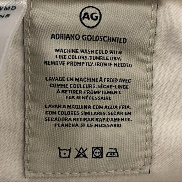 AG Adriano Goldschmied The Nikki White Relaxed Skinny Distressed Shorts Size 28