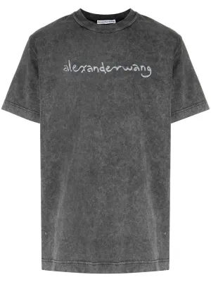 Alexander Wang faded-effect logo-print T-shirt