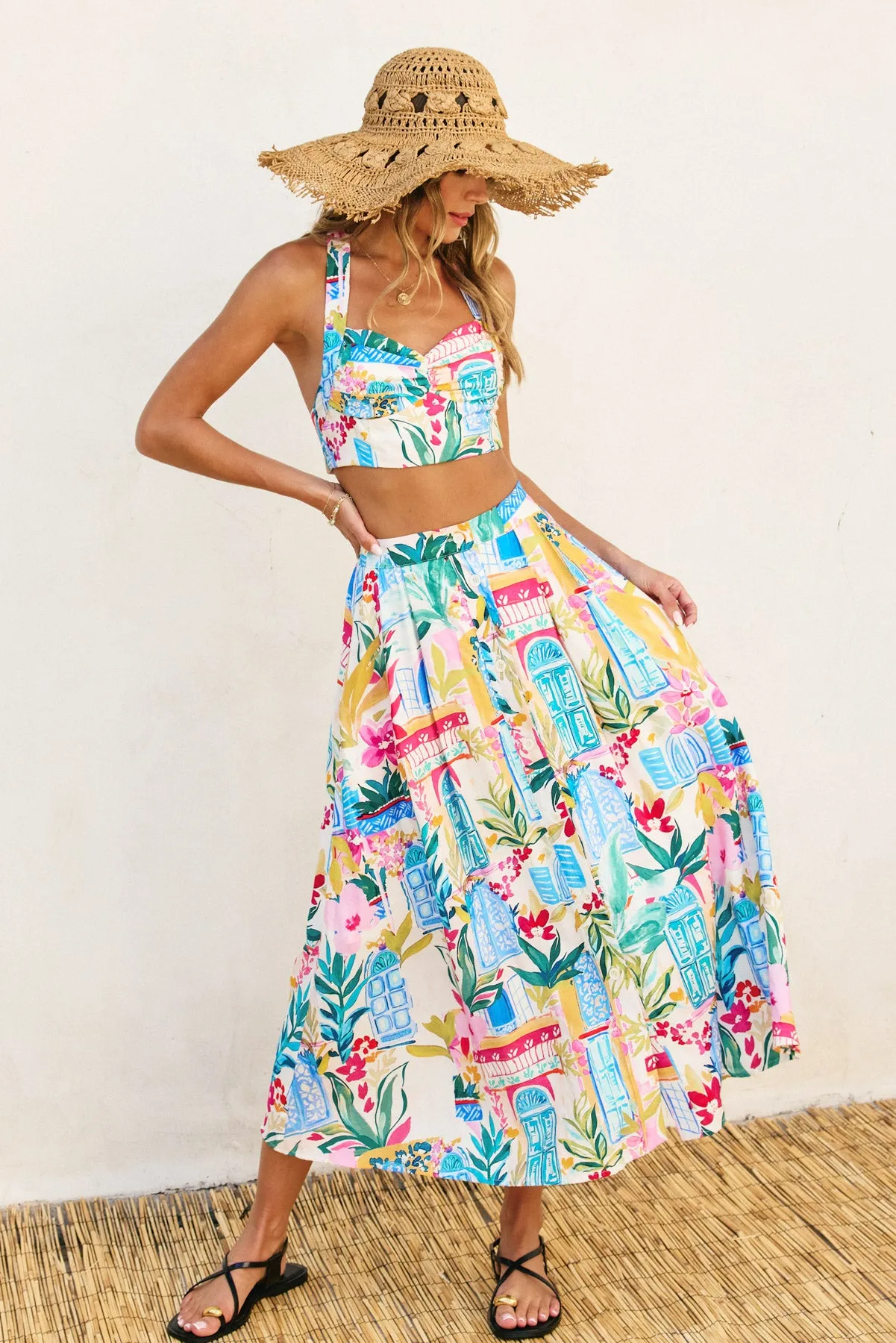 Anise Halter Neck Crop Top