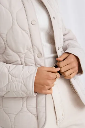 Apex Collarless Puffer Jacket - Putty - Preorder