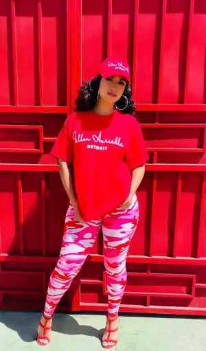 Army Brat Leggings (Pink, Red & White Camo)