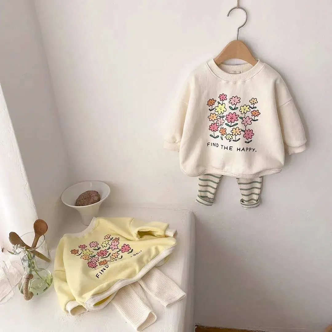Baby Clothes Soft Flower Print T-shirt & Leggings