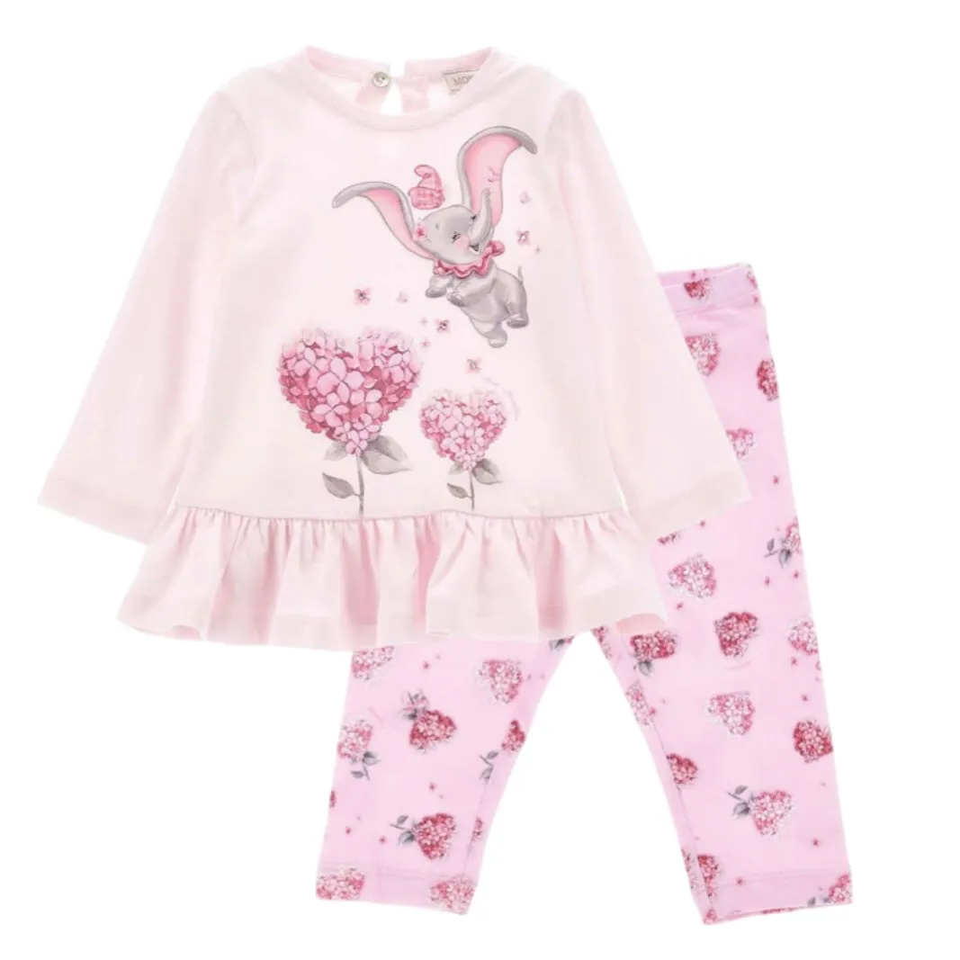 Baby Girls Pink Dumbo Legging Set