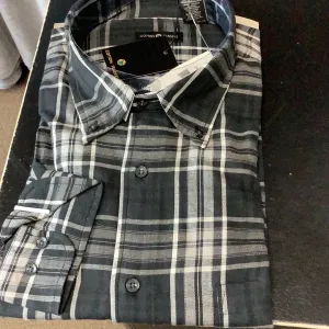 Big & Tall - -Cotton Traders Charcoal Long Sleeve Sport Shirt