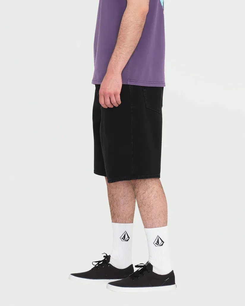 Billow Denim Shorts- Black