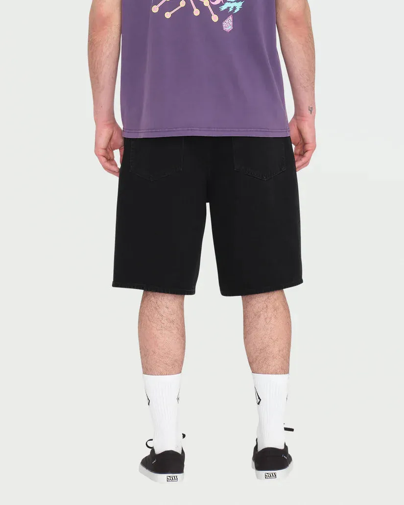 Billow Denim Shorts- Black