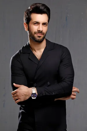 Black Double Breasted Shirt