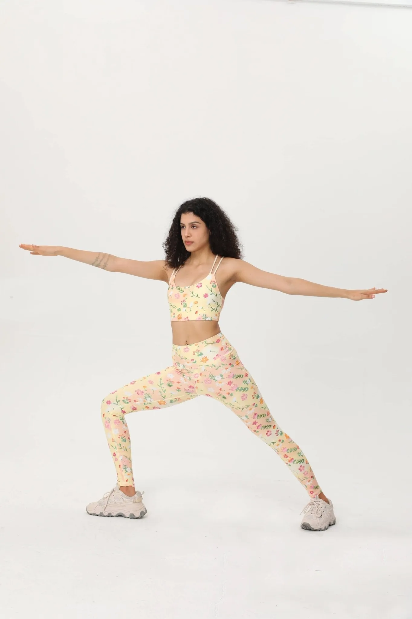 Bloom Flow High Waisted Leggings – Buttery Soft Yoga Pants with Pastel Floral Print