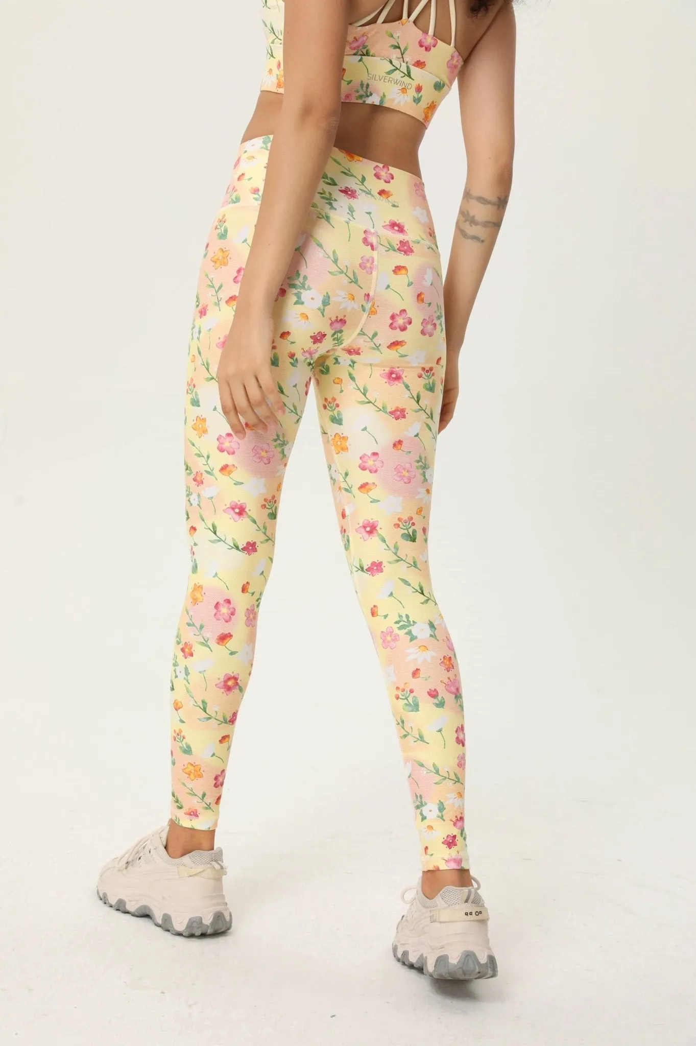 Bloom Flow High Waisted Leggings – Buttery Soft Yoga Pants with Pastel Floral Print