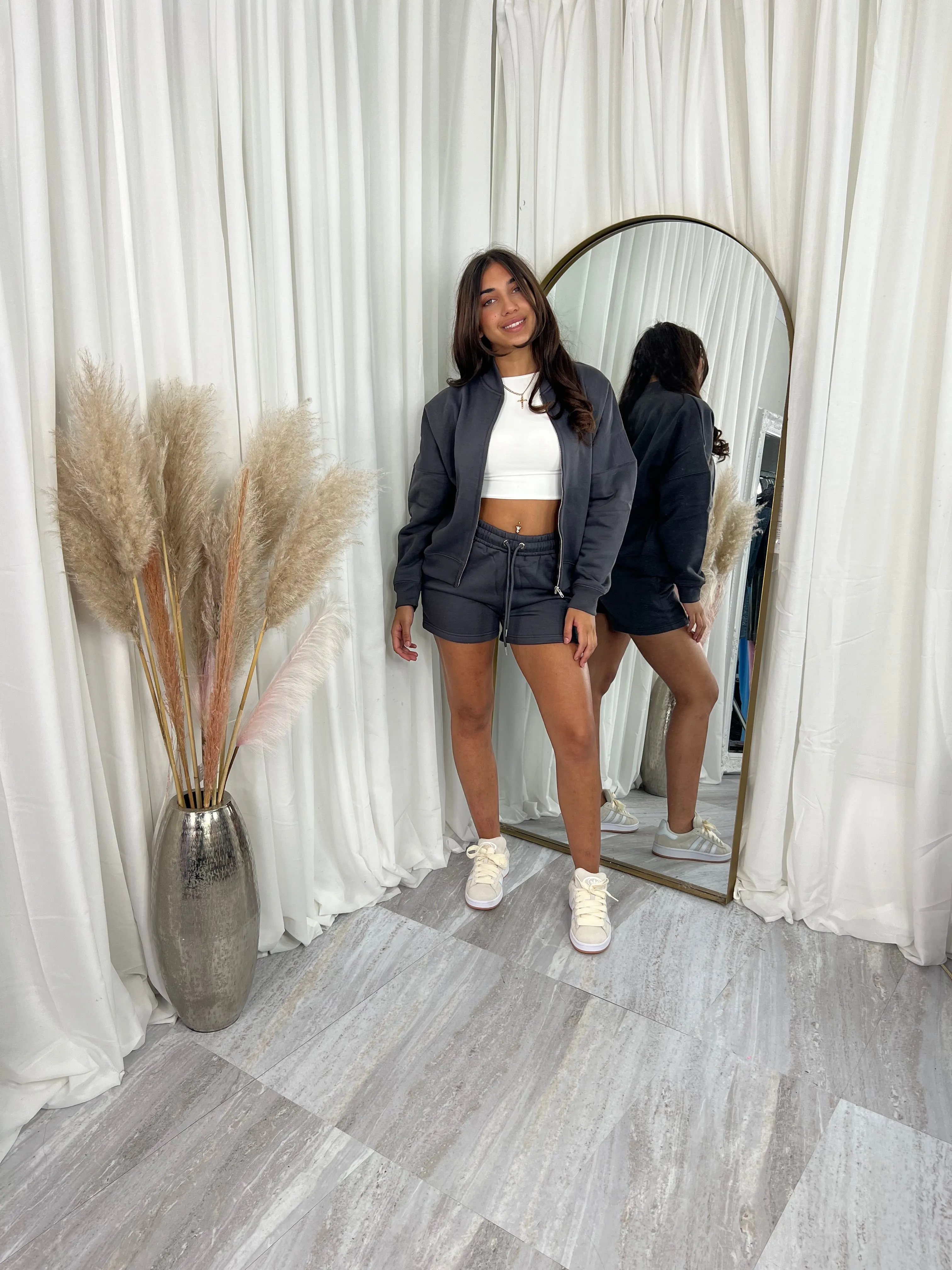 Bomber jacket and shorts set