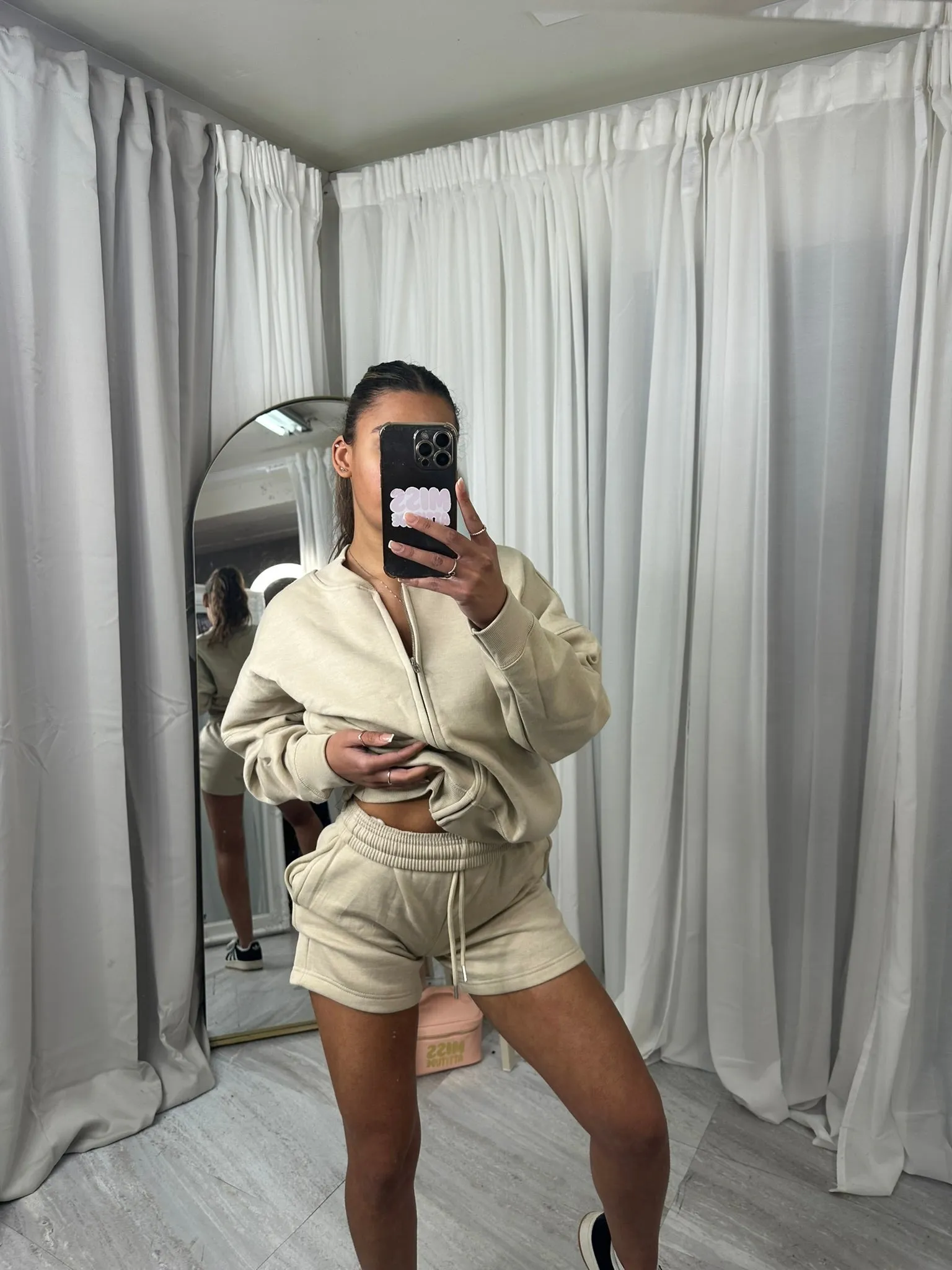 Bomber jacket and shorts set