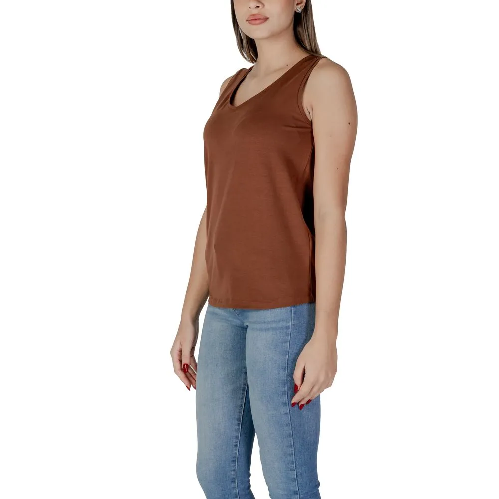 Brown Cotton Tops & T-Shirt