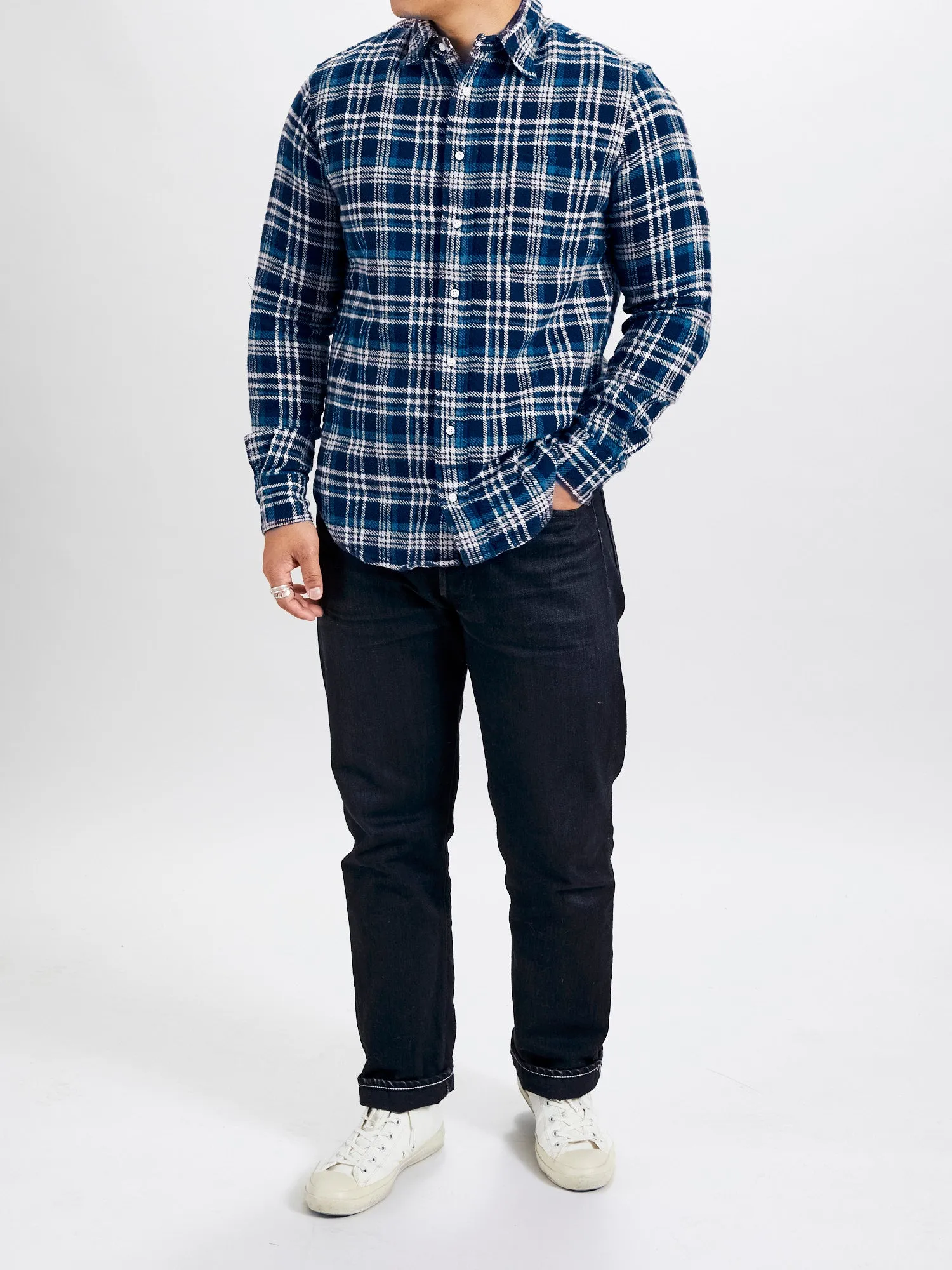 Brushed Triple-Yarn Flannel in Aqua