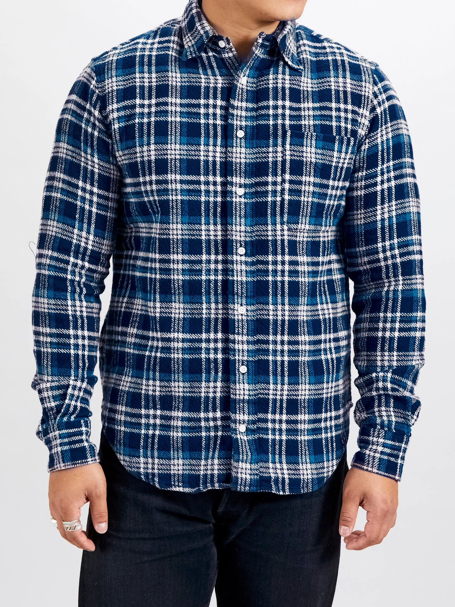 Brushed Triple-Yarn Flannel in Aqua