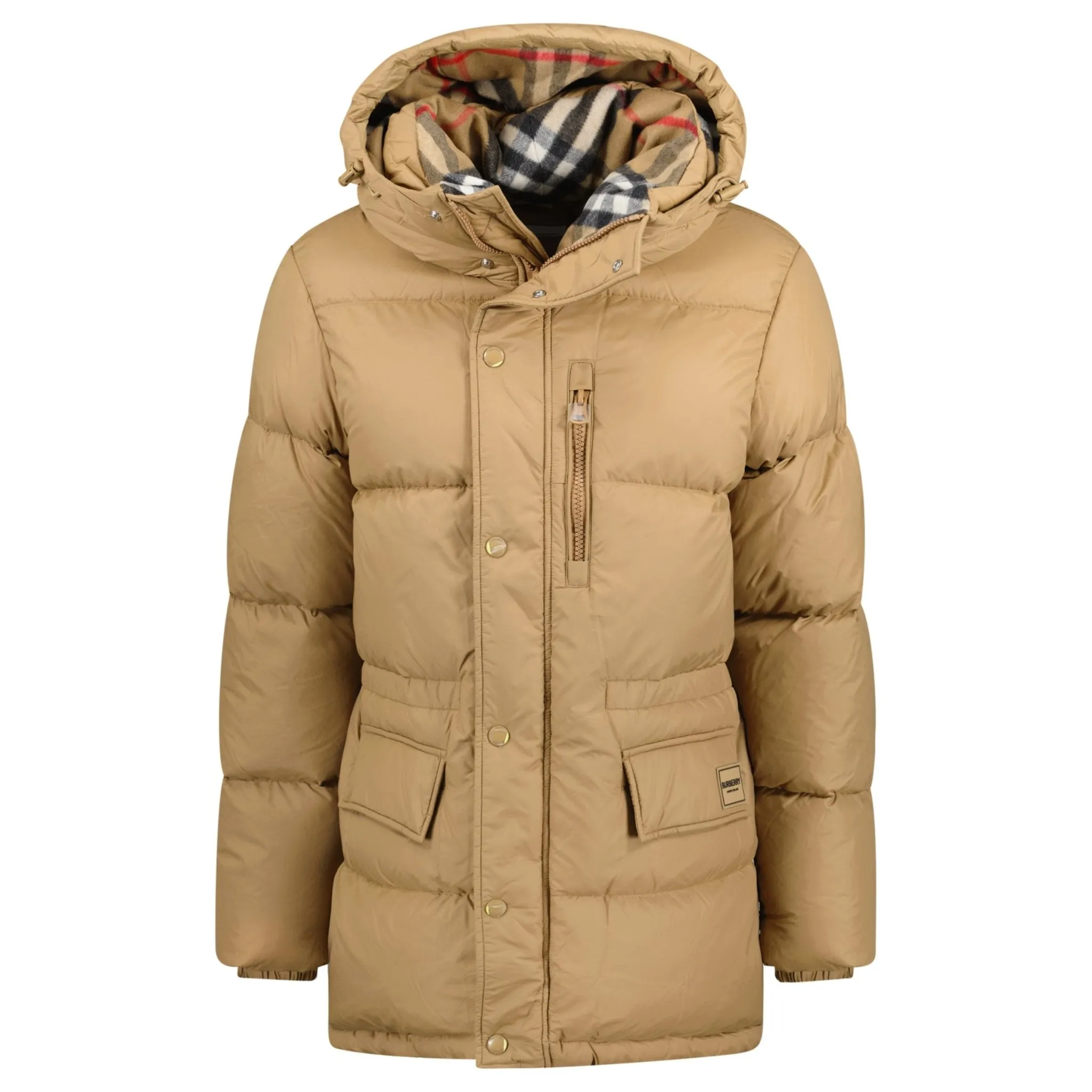BURBERRY HAWORTH MID LENGTH PUFFER JACKET BEIGE