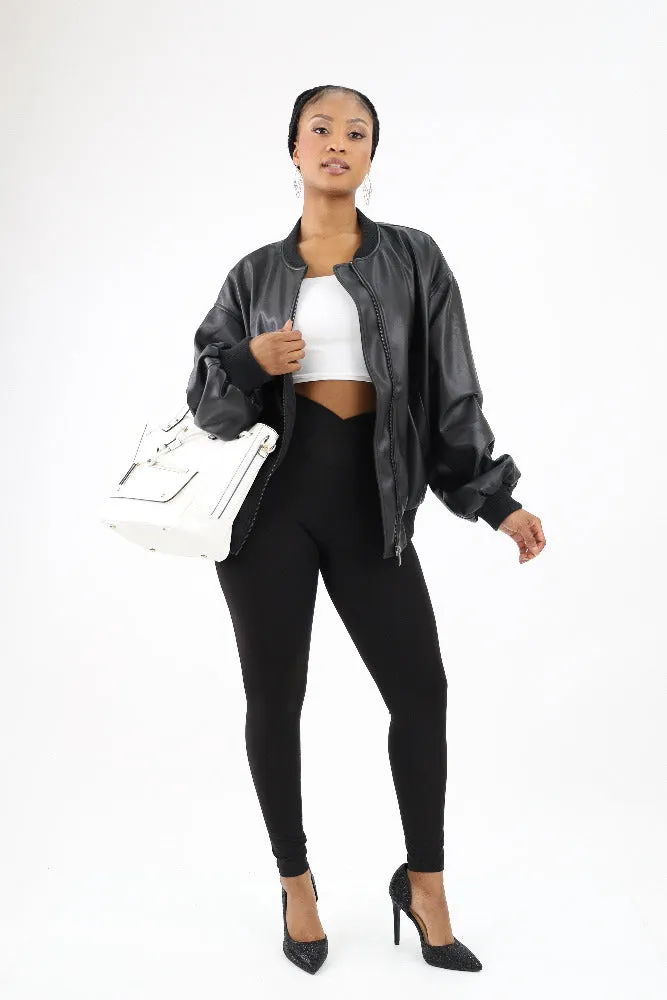 Butter Soft V Waist Leggings - Black