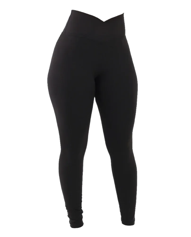 Butter Soft V Waist Leggings - Black