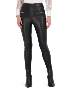 Butter Vegan Leather Legging with Zipper Trim
