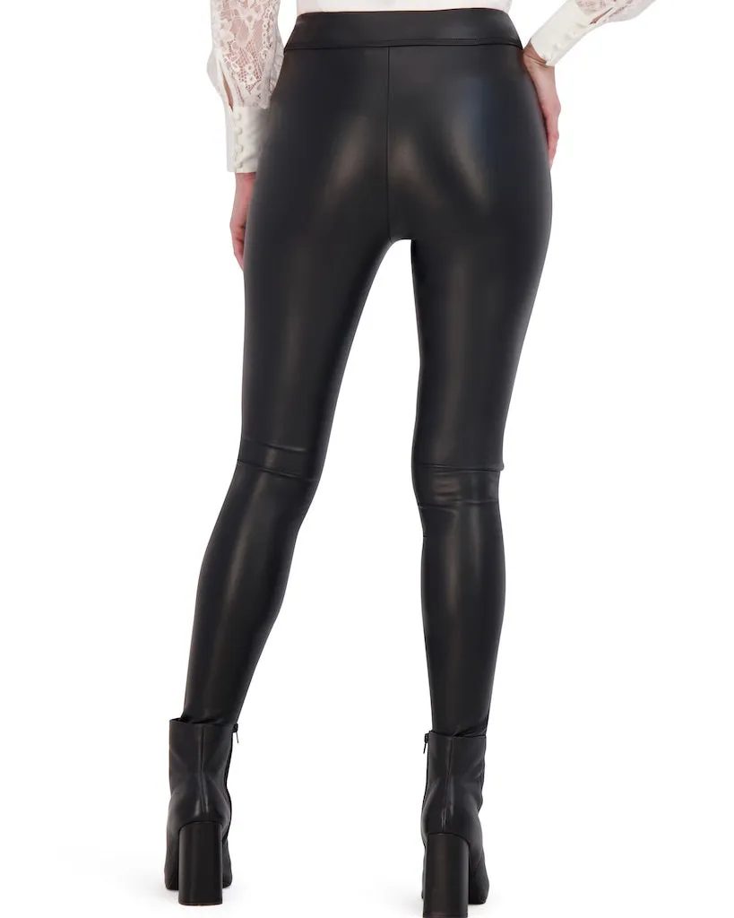 Butter Vegan Leather Legging with Zipper Trim