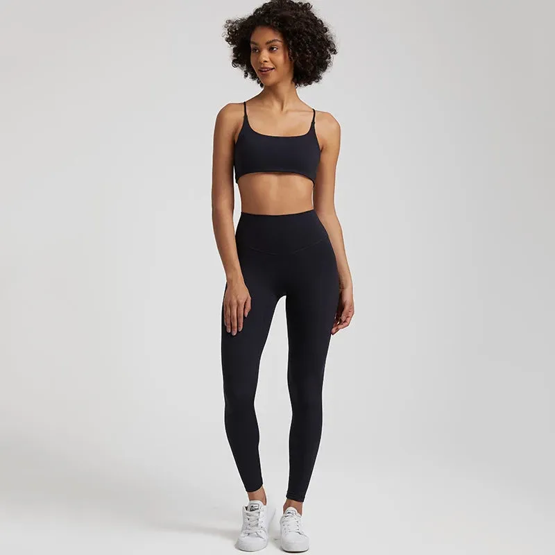 Buttery Soft Two Piece Gym Set for Women - Backless Sports Bra and Gym Leggings