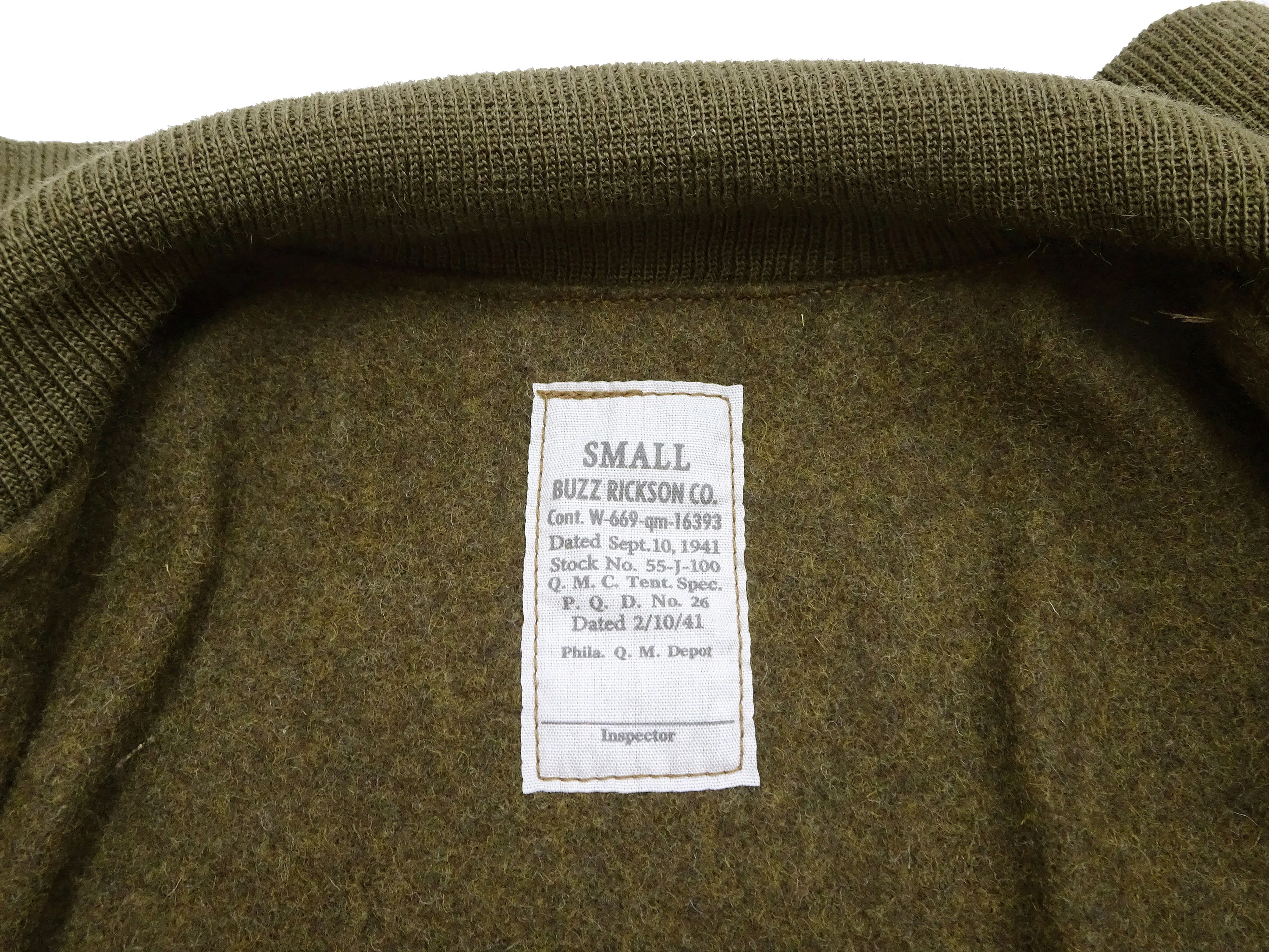 Buzz Rickson Plain Tanker Jacket Men's Reproduction US Army 1941 1st Pattern Tank Jacket BR14860 Olive Drab