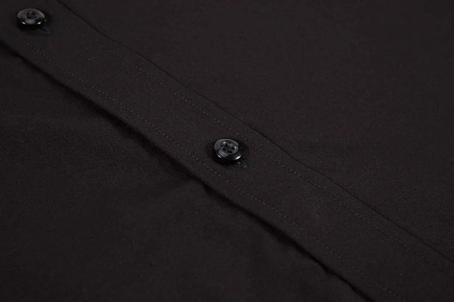 Calvetti Mens Dress Shirts Wrinkle Free Regular Long Sleeve Shirts - BLACK