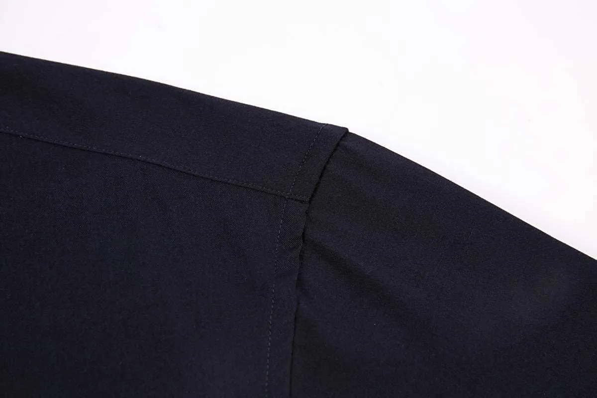 Calvetti Mens Dress Shirts Wrinkle Free Regular Long Sleeve Shirts-NAVY