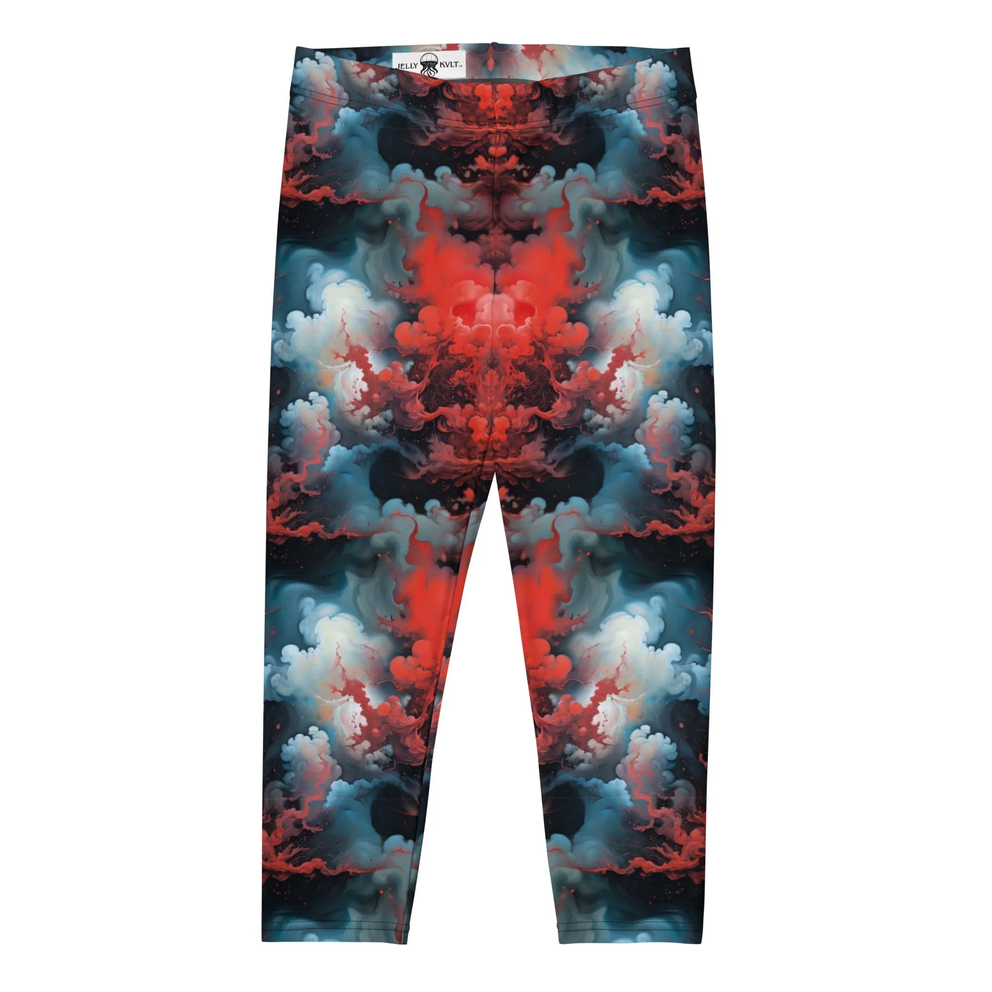 Capri Leggings - Ethereal Crimson Flow - Light