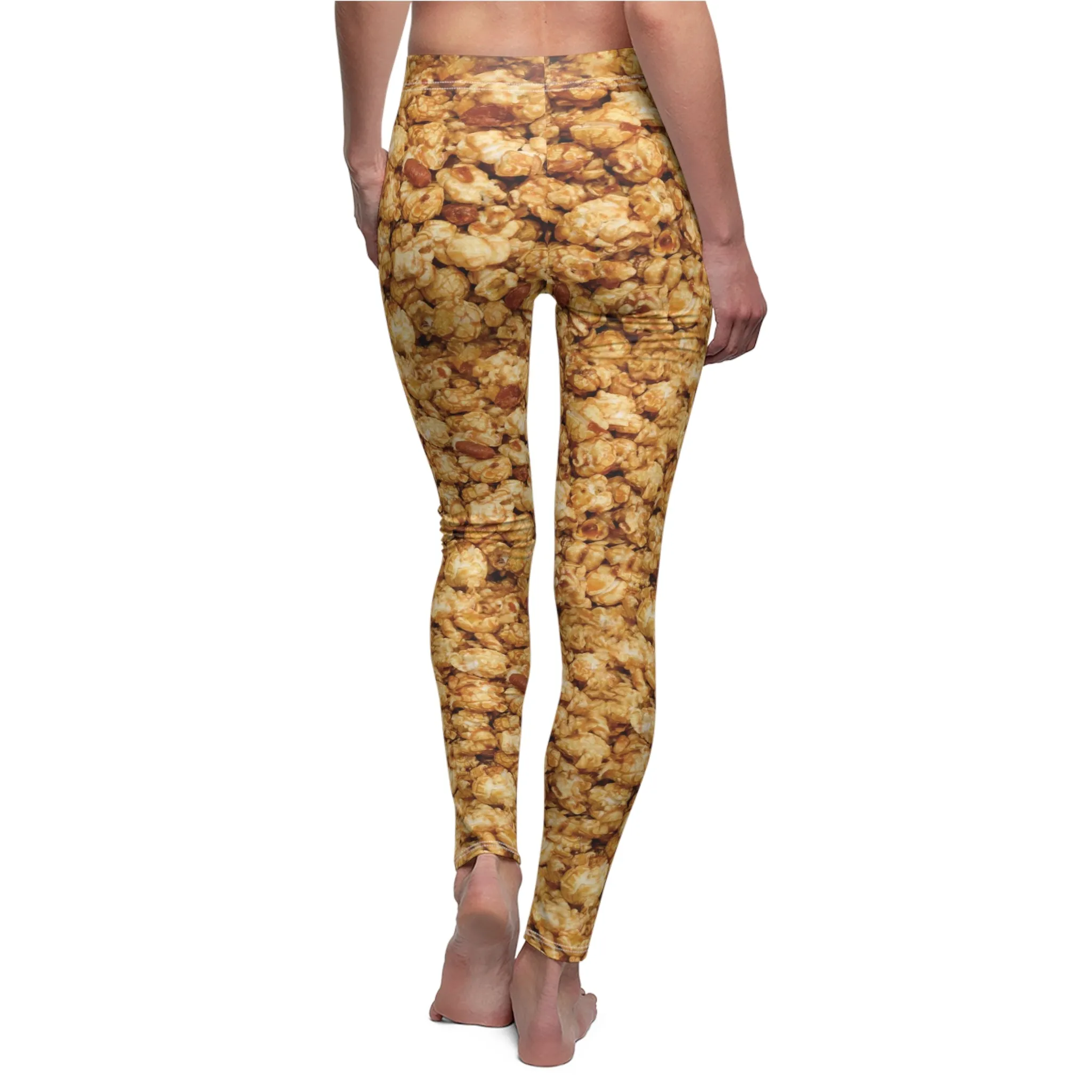 Caramel Popcorn Womens Leggings Stretch Yoga Pants Popcorn Halloween Costume - Saiko Studio