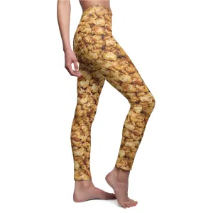 Caramel Popcorn Womens Leggings Stretch Yoga Pants Popcorn Halloween Costume - Saiko Studio