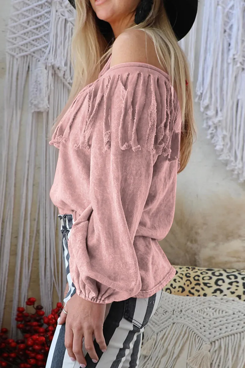 Casual Solid Off the Shoulder Tops(3 Colors)