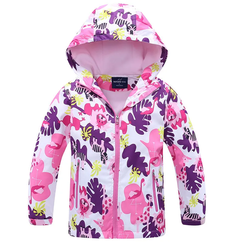 Children's Windbreaker Girls' Jackets, Big Children's Windproof And Rainproof