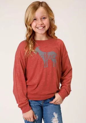 CL03-009-0513-0187 Girls Roper L/S Shirt Scoop Neck