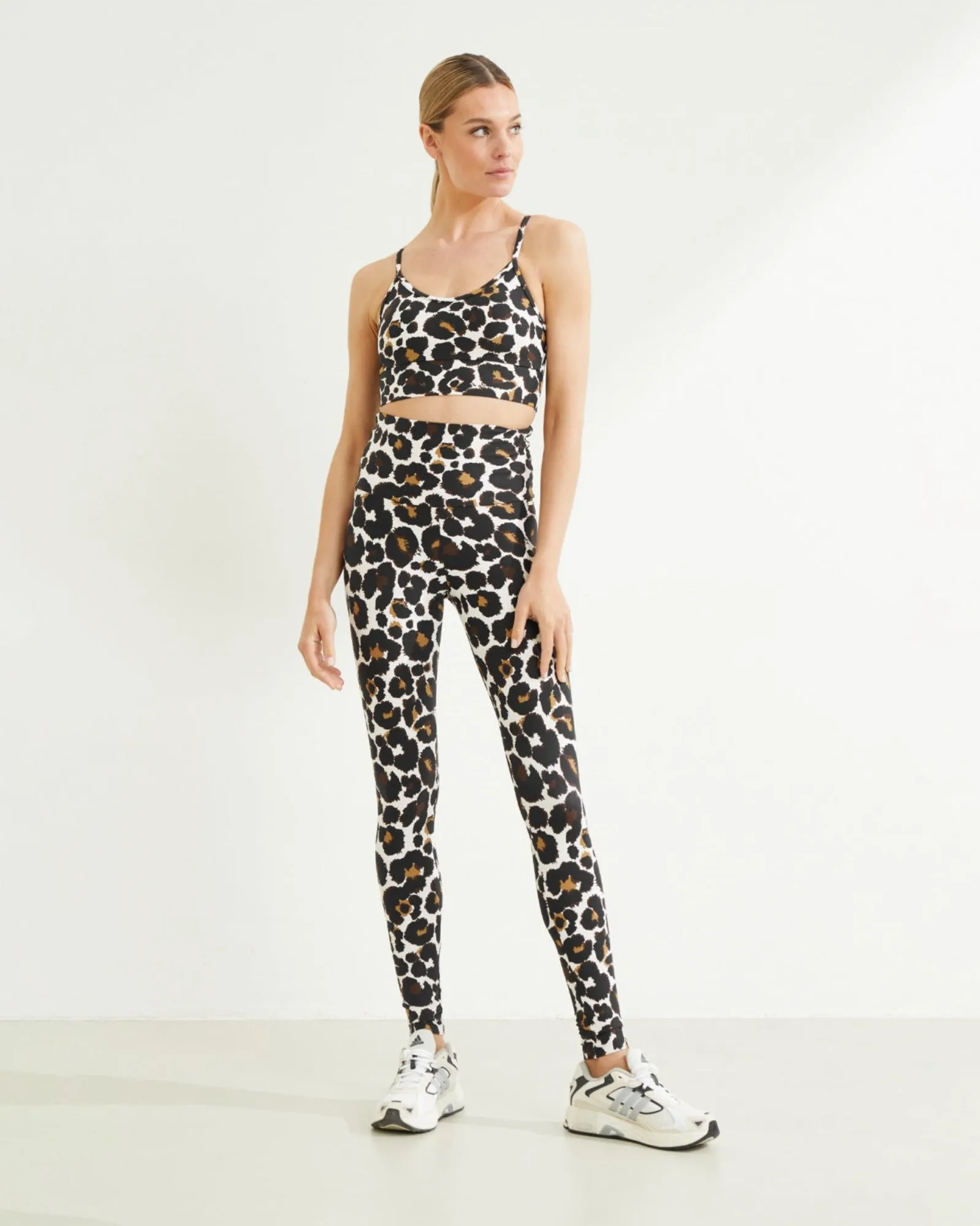 Classic Leggings High Waistband | Leopard Off White