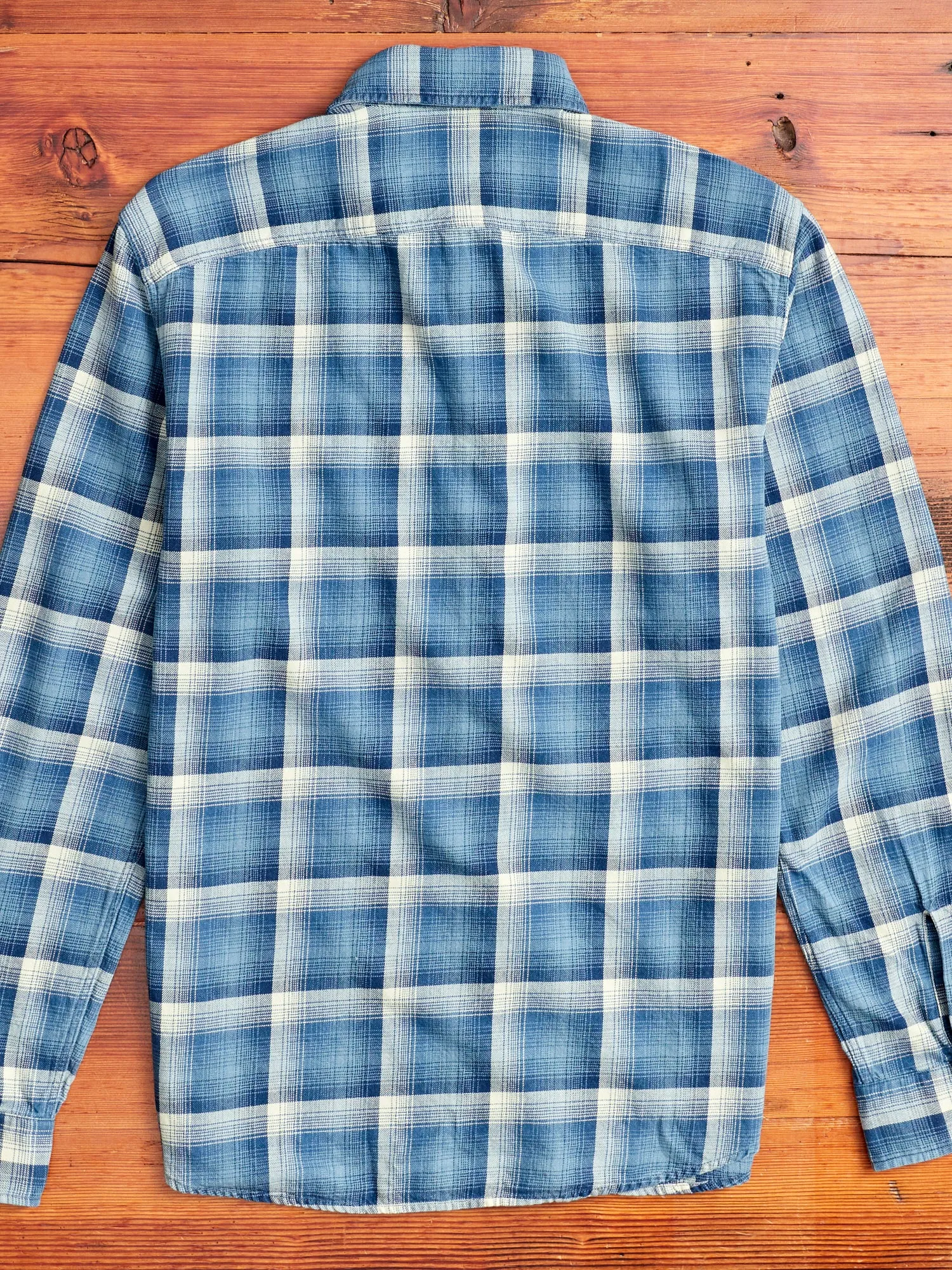 Clint Shadow Plaid Work Shirt in Indigo