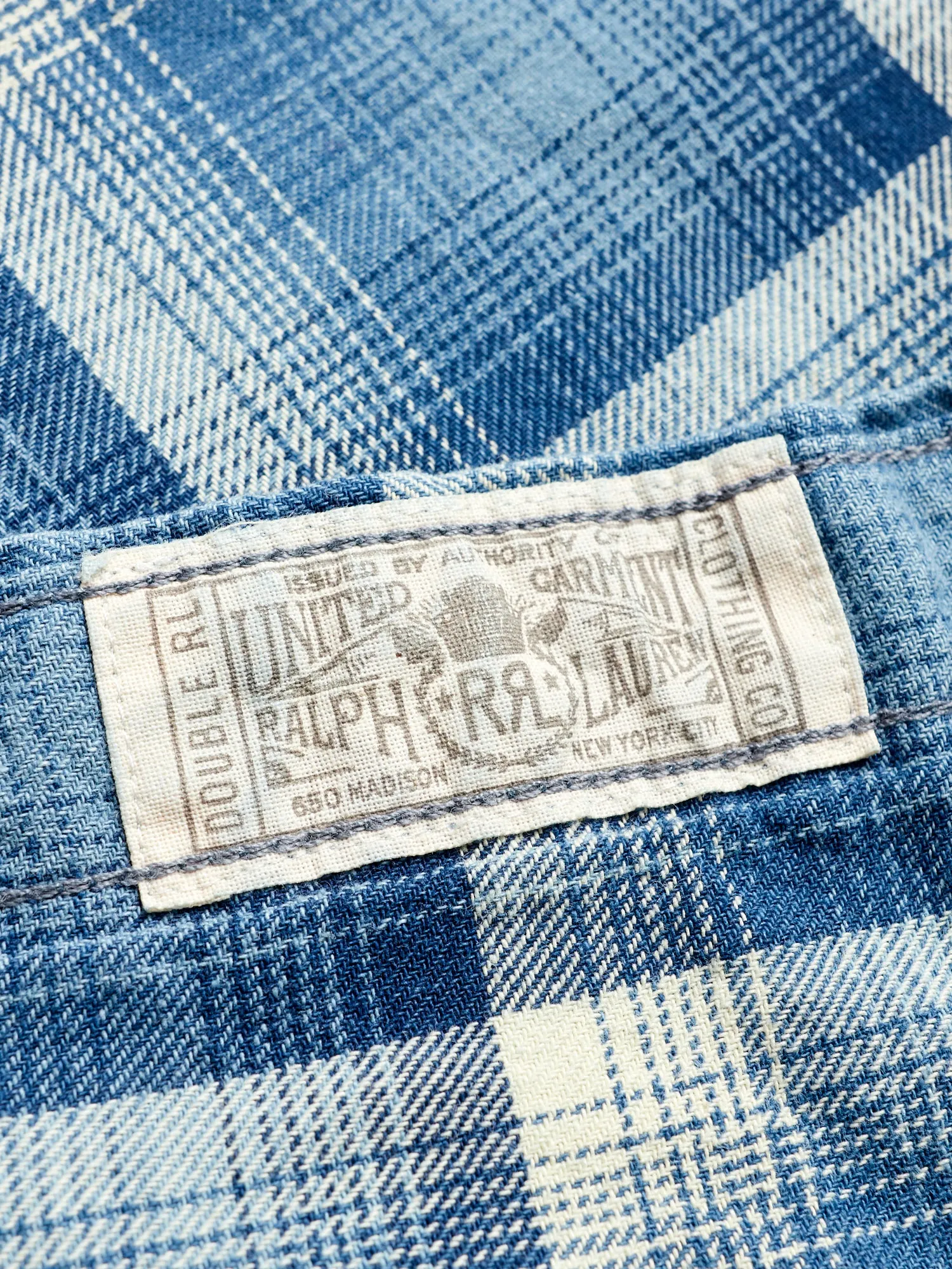 Clint Shadow Plaid Work Shirt in Indigo