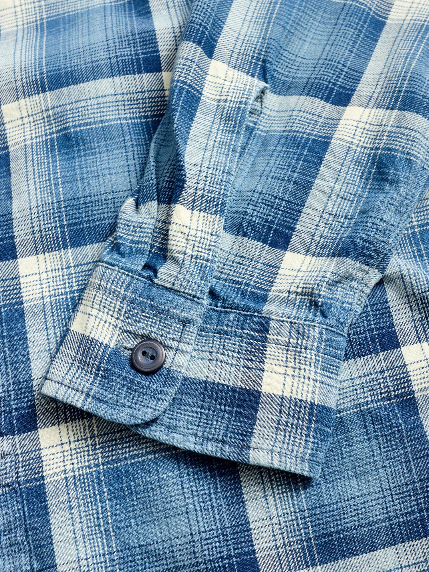Clint Shadow Plaid Work Shirt in Indigo