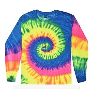 Colortone - Neon Rainbow Tie Dye Youth L-Sleeve Shirt