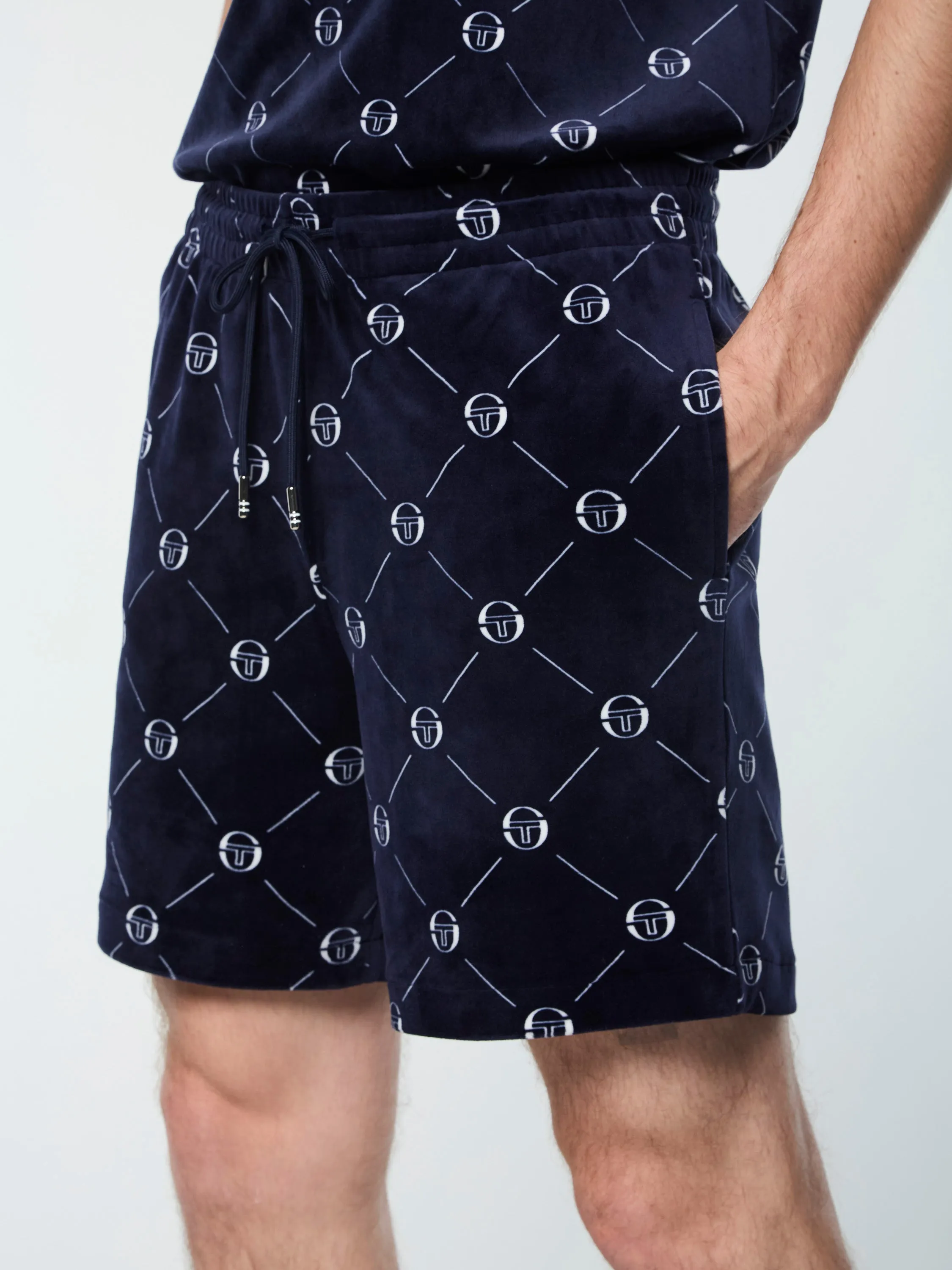 Cosimo Velour Short- Maritime Blue