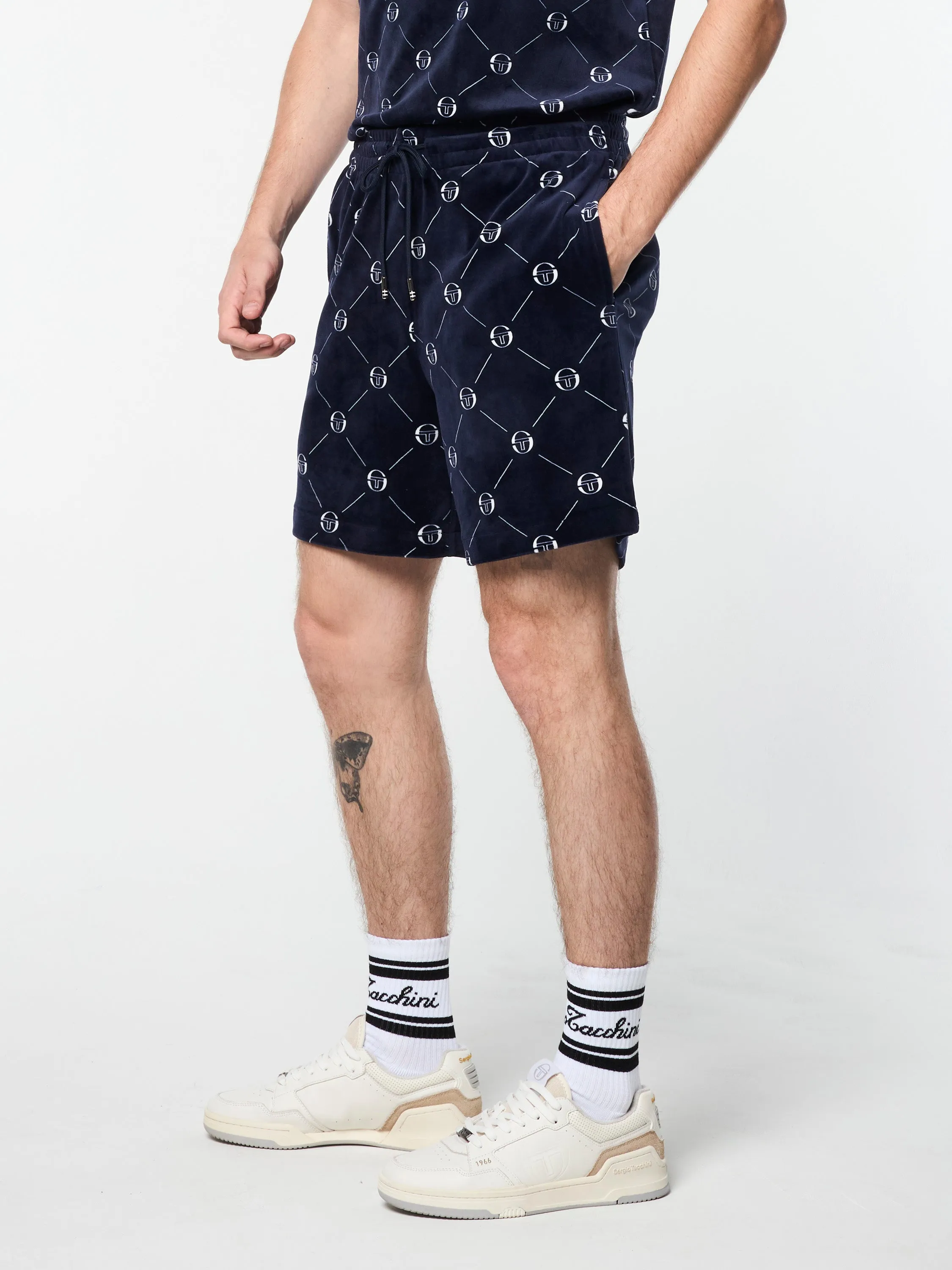 Cosimo Velour Short- Maritime Blue