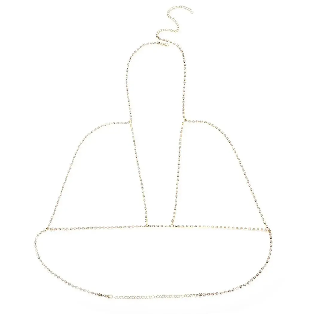 Crystal Backless Halter Neck Crop Top