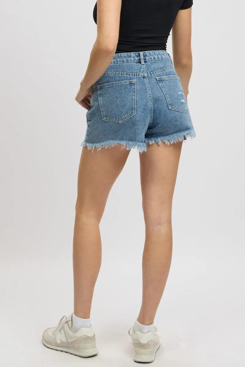 Denim Relaxed Shorts High Rise