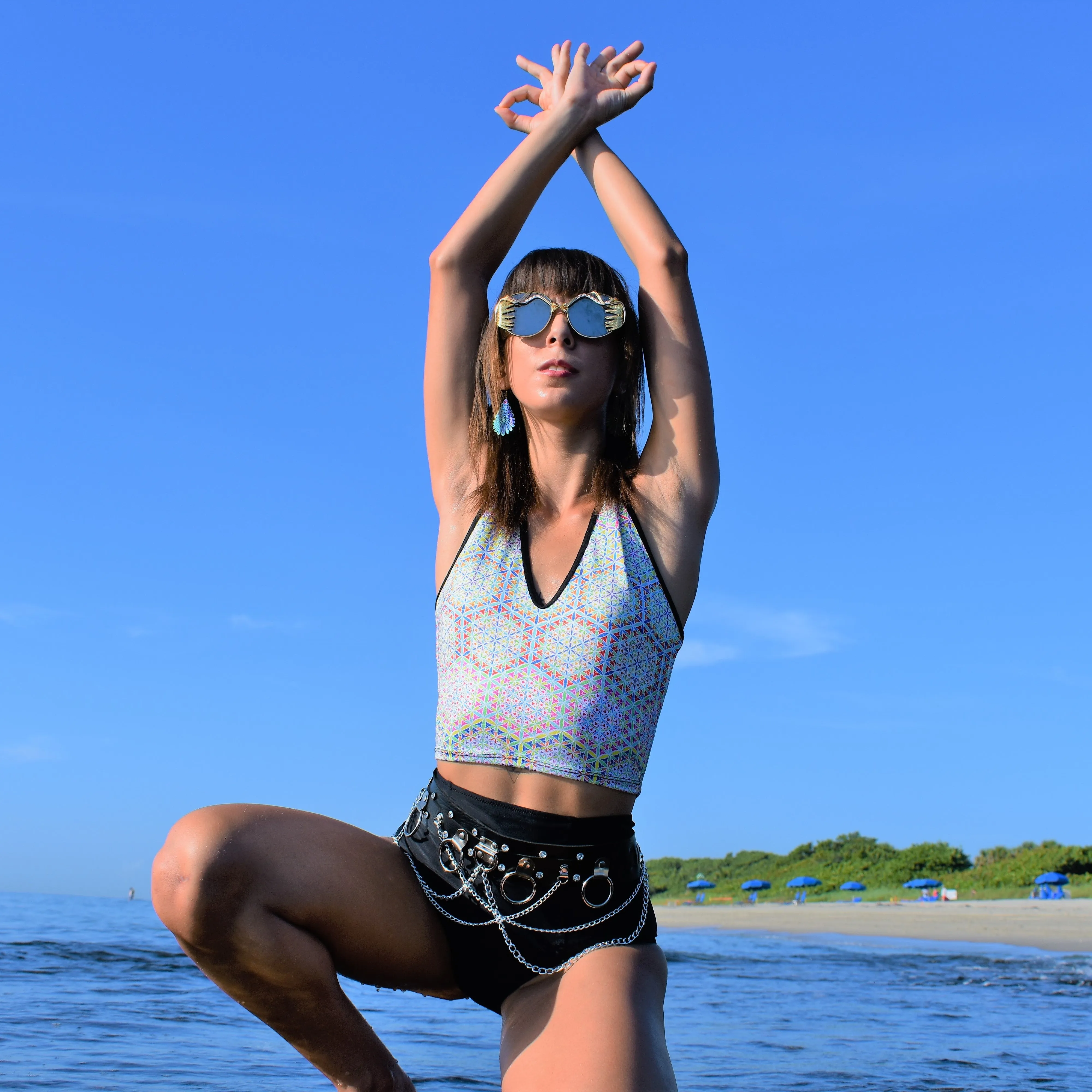 Double Vision White Crop Top